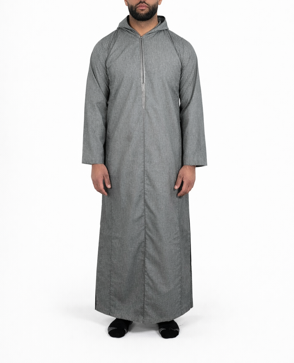 Grey Hooded Thobe / Jubba for Men – Moroccan Style