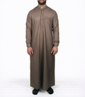 Saudi Style Collar Thobe / Jubba - Brown