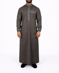 Saudi Style Collar Thobe / Jubba - Grey & Blue
